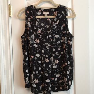 Floral Print Sleeveless Top